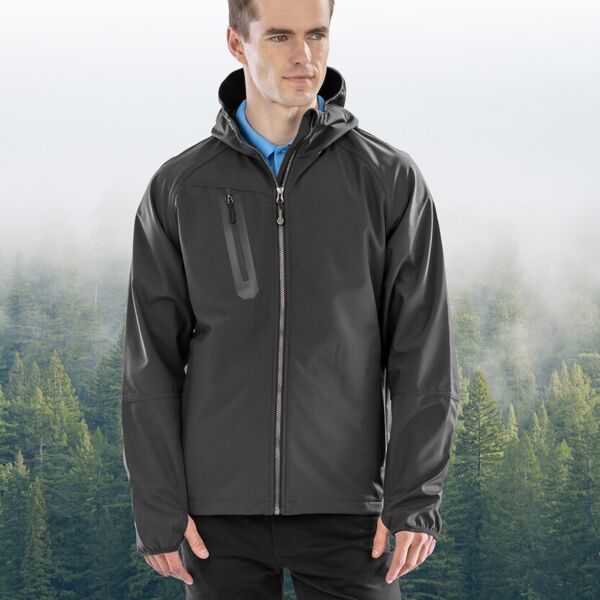 3-layer recycled printable casual hooded softshell Thumbnail